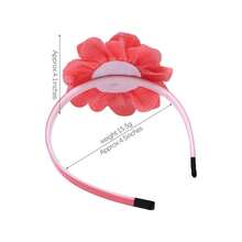 1pc Large Chiffon Flower Headband In Macaron Colors, Handmade For Children, Suitable For Daily Wear And Parties - Navy Blue - View 2