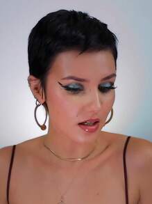 New European And American Short Haircut - Black - View 5