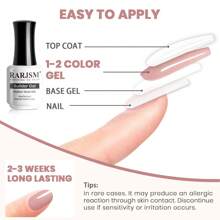 RARJSM Rubber Base Gel for Nails Nude Pink Natural Sheer Jelly Color Extend Rubber Base Coat Gel Nail Polish Builder Gel in a Bottle 15ml Soak Off Curing Requires Salon Home DIY Use French Manicure - 淺粉紅色 - 查看 6