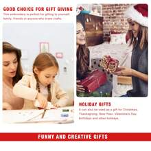 打針繡線馬克筆初學者套件,聖誕打針繡套件,包含說明書、打針繡面料、圖案毛線、框環 - 小鹿款 - 查看 5