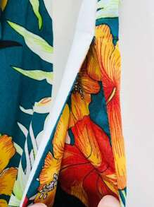 女士棉質寬褲 - 綠色 - 查看 3