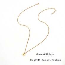 1只經典圓形首字母吊墜，不鏽鋼鍊項鏈，女士專用