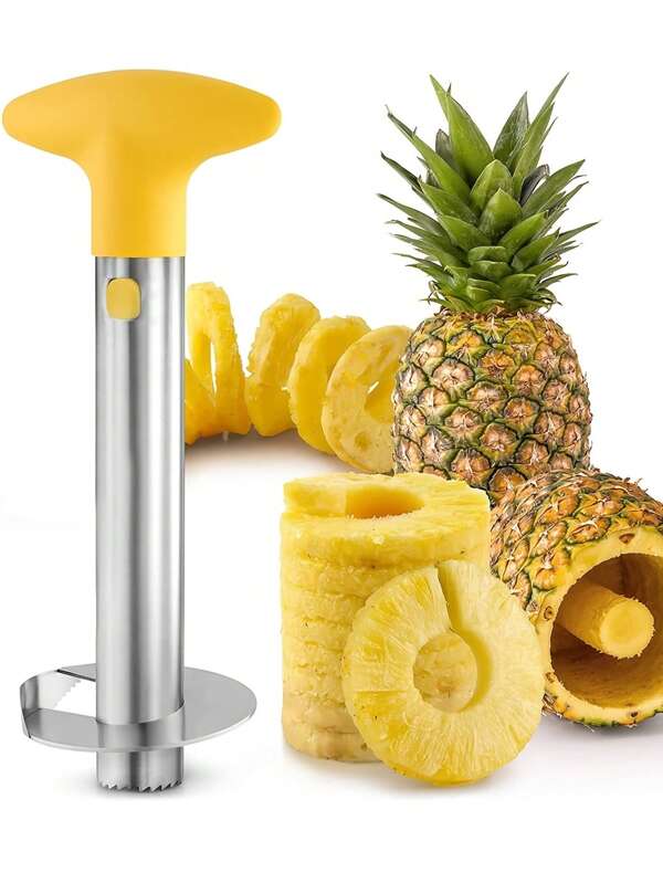 1PC Stainless Steel Pineapple Core Slicer, Pineapple Cutter, Pineapple Peeler, Pineapple Core Extractor, Fruit Core Separator, Slouchy Peeler, Easy To Use Pineapple Covering With Thicker Blade, Kitchen Tools, Kitchen Gadgets, Suitable For Kitchen, Home, Dormitory