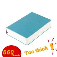 超厚空白筆記本,附大寫生本白頁和 Pu 皮革封面,辦公室和學校用品 - 黑色 - 查看 2