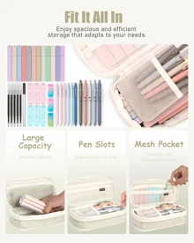Mechanical Pencils Set 39 PCS Aesthetic School Supplies With Cute Pen Case, 12 Pastel Highlighters, 5 Black Ink Gel Pens, 6 Mechanical Pencils Set 0.5 & 0.7 Mm For Students College Essentials - 粉色 - 查看 5