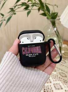 1 个黑色哑光上下盖一体式耳机盒，印有地名，与 Airpods 兼容 - 彩色 - 查看 4