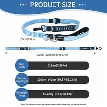 1pc Dog Car Safety Belt With Elastic Buffer Reflective Leash For Car Ride Pet Walking - Red - View 2