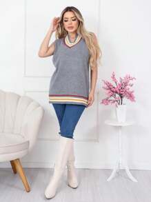Women Sweater Vests - 軍綠色 - 查看 2