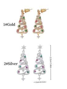 1 đôi Đầy màu sắc Lung linh Cây thông noel Hình dạng Bông tai stud Đối với phụ nữ , Lễ hội Đồ trang sức Không xỏ lỗ Thanh lịch Giáng Sinh
 Thiết kế Còng tai - Nhiều màu - Xem 2