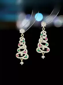 1 đôi Đầy màu sắc Lung linh Cây thông noel Hình dạng Bông tai stud Đối với phụ nữ , Lễ hội Đồ trang sức Không xỏ lỗ Thanh lịch Giáng Sinh
 Thiết kế Còng tai - Nhiều màu - Xem 1
