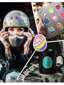 50 Piezas Pegatinas De Huevos De Pascua - Rojo - Ver 9