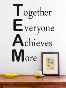 Office Wall Decals Classroom Inspirational Wall Decor Motivational Quotes Stickers Together Everyone Achieves More 25×18In - Black - View 2