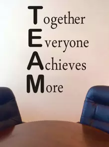 Office Wall Decals Classroom Inspirational Wall Decor Motivational Quotes Stickers Together Everyone Achieves More 25×18In - Black - View 4