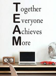 Office Wall Decals Classroom Inspirational Wall Decor Motivational Quotes Stickers Together Everyone Achieves More 25×18In - Black - View 1