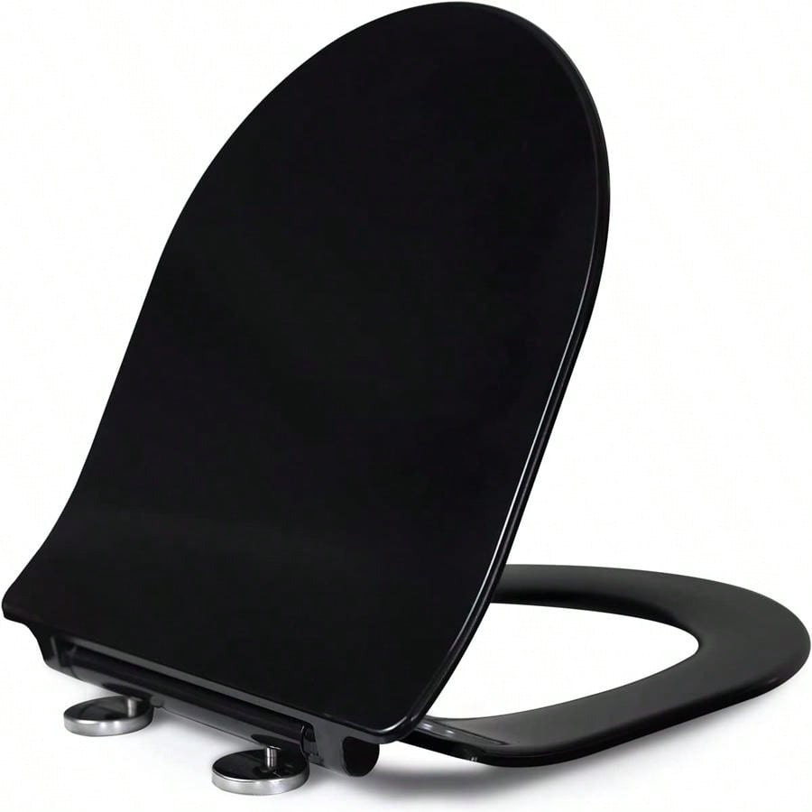 1pc Black Quick Release Slow Close Toilet Seat Cover | SHEIN USA