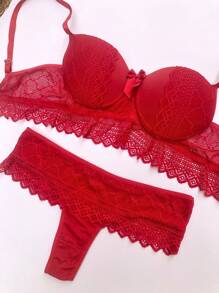 Women Bra & Panty Sets - Red - View 2
