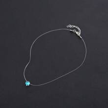 1pc Transparent Fishing Line Chain Statement Necklace With Cubic Zirconia - Solitaire - View 16