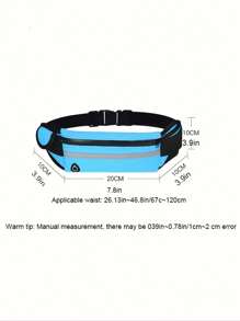 腰包皮帶袋跑步腰包攜帶式健身袋可裝水騎行手機袋防水 - 藍色 - 查看 3