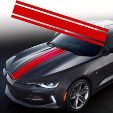 49"x 8.7" 車頭條紋貼紙汽車賽車側邊條紋貼紙裙子屋頂引擎蓋槓條紋貼紙乙烯基改裝條紋貼紙裝飾適用於 - 灰色 - 查看 5