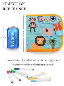 Children's Reusable Drawing Book, Doodle & Drawing Sketchbook With Erasable Pen, Watercolor Pen, , Dinosaurs, Birds, Bears Hand Crafted Art Board Toy, Portable, For Boys And Girls Above 3 Years, As Birthday Gift - Orange - View 9