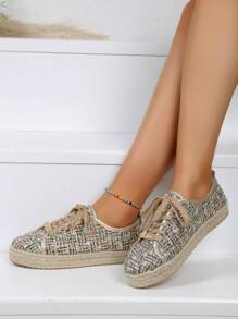 2023 Fashionable Comfortable Versatile Square Toe Soft Leather Women's Flat Loafers With Rope Soles - Gold - View 6