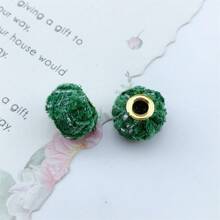 10入組彩色格子布樣大孔珠子,diy珠寶製作用品 - 毛球珠子 - 查看 4