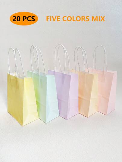 20个/包 马卡龙色礼品袋 (4个/色) 情人节