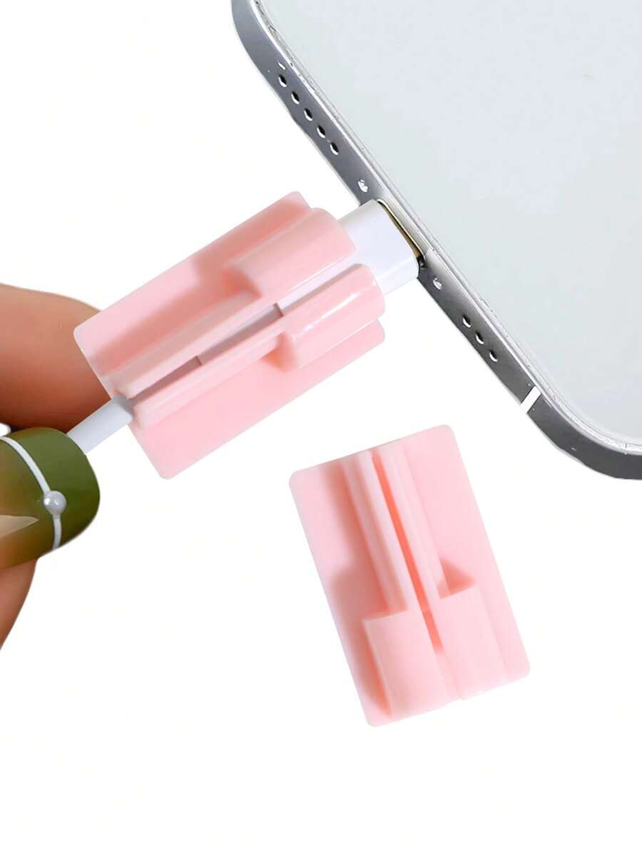 2pcs Pink Data Cable Clip/Protector/Cable Winder Compatible With Apple Data Cable Charger Protector
