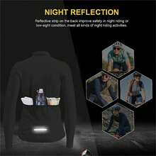 Max Storm 女士騎行服長袖自行車騎行服,帶 3 個後袋騎行透氣防紫外線運動服裝快乾 - 黑色 - 查看 7