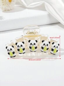 1 Miếng Dễ thương Gấu trúc Hình dạng vui tươi Móng vuốt tóc - trắng - Xem 6