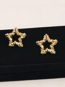 1pc Fashionable Five-pointed Star Shaped Stud Earring - Star - View 5