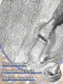 AiFer Nail Art White Cat Eye Gel Polish With Shimmering In Sun And Many Chips, Popular Color Manicure Gel Uv 15ml - White - View 2