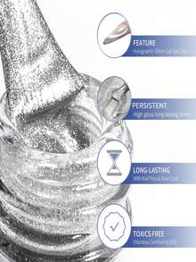 AiFer Nail Art White Cat Eye Gel Polish With Shimmering In Sun And Many Chips, Popular Color Manicure Gel Uv 15ml - White - View 5