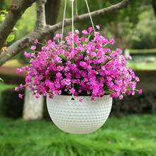 10/24/36 束人造花、抗紫外線塑膠綠灌木,適合戶外懸掛花盆花園門廊窗框夏季、室內家居婚禮裝飾