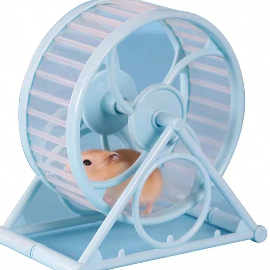 Hamster Silent Running Wheel With Anti-skid Design, Exercise Toy For Hamsters With Stand - Blue - View 1