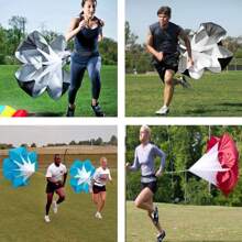 1入組黑色速度阻力降落傘,適用於田徑跑步,短跑訓練,核心力量和足球力量與敏捷訓練設備 - 黑色 - 查看 2