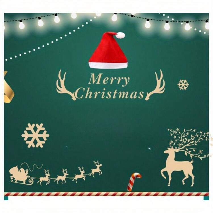 Red Christmas Hat, Non-Woven Santa Claus Outdoor Christmas Decoration Hat Party Holiday - Red - View 6