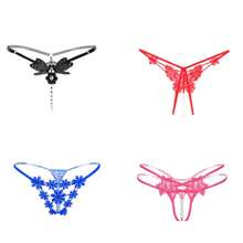 Tanga T-back Sexy Encaje Fina Con Masaje Perla Lenceria 4 Pz - Multicolor - Ver 1