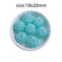 18x20mm 10 Stück Chunky runde bunte Harz Strass Kugelperlen für Bubblegum Halsketten Schmuck - Verschiedenfarbig - Übersicht 18