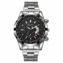 1枚時尚男士鋼帶手錶,休閒商務機械手錶,英式商務男士手錶 - 銀色 - 查看 8