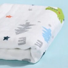 4 件/包 6 层 9.84 英寸 X 9.84 英寸婴儿毛巾，新生儿柔软拍嗝巾，多用途婴儿沐浴面巾，婴儿沐浴礼物 - 白色 - 查看 4