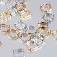 50入組14mm Ccb雙孔方形間隔珠,適用於diy項鍊,手鐲,耳環製作和珠寶飾品裝飾