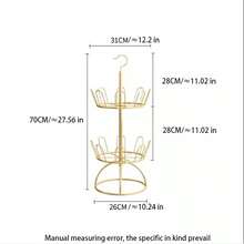 1pc Home Shoe Rack, Easy To Assemble, Outdoor Balcony Shoe Organizer, Floor Stand With Rotating Hooks For Sandals Storage - Gold - View 7