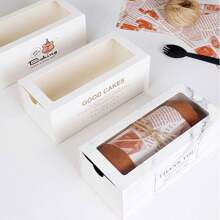 QIYINGFA 5 Cajas De Empaque De Pastel Con Ventana Transparente, Caja De Papel De Empaque De Sándwich De Mousse De Postre, Caja De Regalo - Multicolor - Ver 1