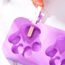 Molde Silicon Paleta Hielo Chocolate Reutilizable Reposteria huella doble - Morado - Ver 7