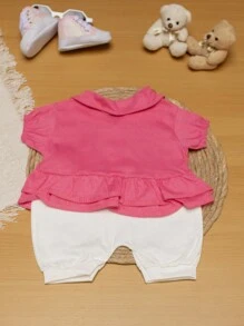 Kit 03 Macacão Infantil Baby Menina Bebê Recém-Nascida-03 meses Promoção (Canguru)