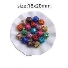 18x20mm 10 Stück Chunky runde bunte Harz Strass Kugelperlen für Bubblegum Halsketten Schmuck - Verschiedenfarbig - Übersicht 8