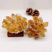 1.10-1.32磅天然淺黃色石英石黃水晶簇,療癒石礦物標本家居裝飾 - 黃色 - 查看 1