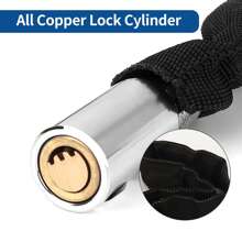 自行車鎖鏈,防盜防剪裁自行車鎖,高安全性的騎行鎖,配有2把鎖匙,適用於自行車、摩托車、圍欄、門、滑板車(黑色) - 黑色 - 查看 4