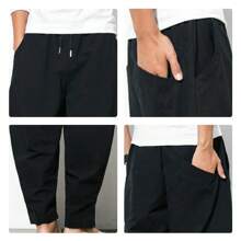 Pantalón De Manta Para Hombre Playa Descanso Yoga - Negro - Ver 4